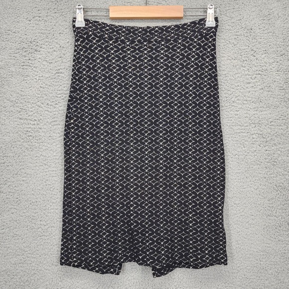 Maeve Dresses & Skirts - Maeve Anthropologie Black White Geometric Textured Knit Pencil Skirt XS Tencel